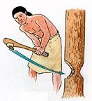 Bucheron avec une hache � silex