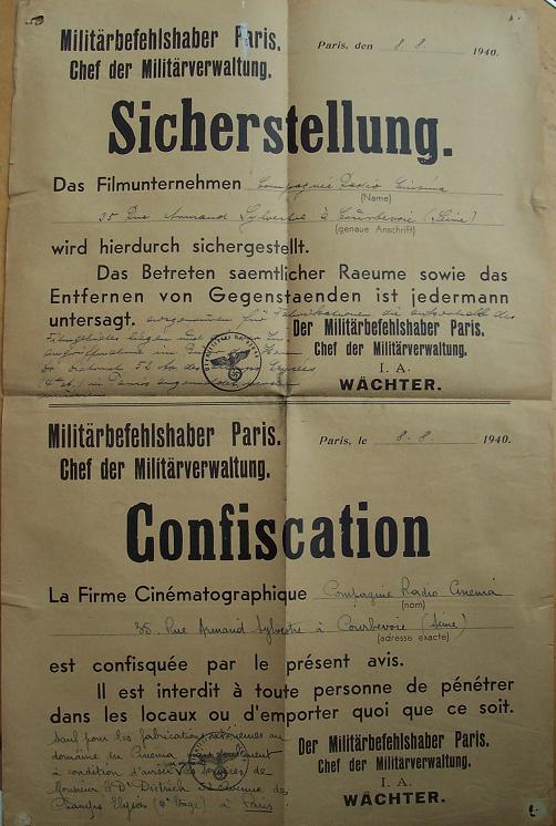 Affiche confiscation, 1940