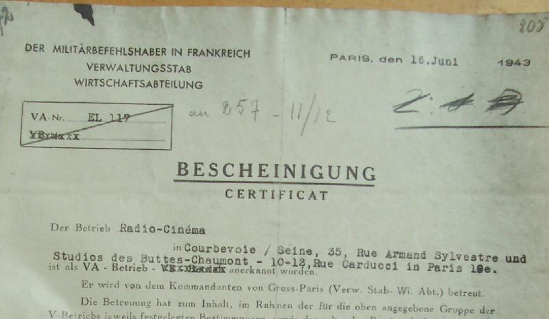 Classement VA-Betrieb, 1943